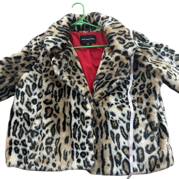 Who What Wear Women's Faux Leopard Print Fur Coat - Size M - Picture 7 of 9
